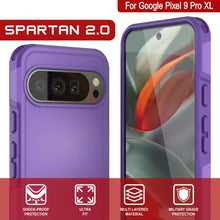 Load image into Gallery viewer, PunkCase Google Pixel 9 Pro XL Case, [Spartan 2.0 Series] Clear Rugged Heavy Duty Cover W/Built in Screen Protector [Purple]
