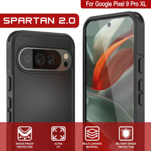 Load image into Gallery viewer, PunkCase Google Pixel 9 Pro XL Case, [Spartan 2.0 Series] Clear Rugged Heavy Duty Cover W/Built in Screen Protector [Black]
