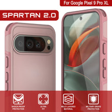 Load image into Gallery viewer, PunkCase Google Pixel 9 Pro XL Case, [Spartan 2.0 Series] Clear Rugged Heavy Duty Cover W/Built in Screen Protector [Pink]
