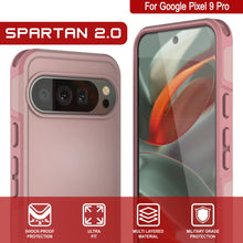 Load image into Gallery viewer, PunkCase Google Pixel 9 Pro Case, [Spartan 2.0 Series] Clear Rugged Heavy Duty Cover W/Built in Screen Protector [Pink]
