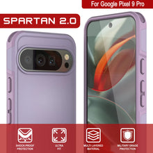 Load image into Gallery viewer, PunkCase Google Pixel 9 Pro Case, [Spartan 2.0 Series] Clear Rugged Heavy Duty Cover W/Built in Screen Protector [Lilac]
