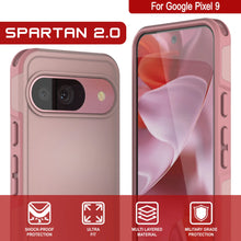 Load image into Gallery viewer, PunkCase Google Pixel 9 Case, [Spartan 2.0 Series] Clear Rugged Heavy Duty Cover W/Built in Screen Protector [Pink]
