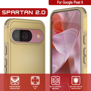 PunkCase Google Pixel 9 Case, [Spartan 2.0 Series] Clear Rugged Heavy Duty Cover W/Built in Screen Protector [Yellow]