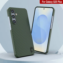 Load image into Gallery viewer, Punkcase Galaxy S25 Plus Carbon Fiber Case [AramidShield Series] Ultra Slim &amp; Light Kevlar [Green]
