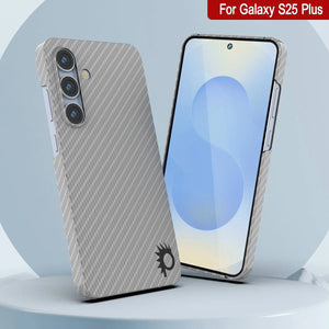Punkcase Galaxy S25 Plus Carbon Fiber Case [AramidShield Series] Ultra Slim & Light Kevlar [White]