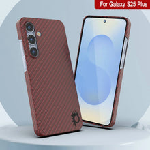 Load image into Gallery viewer, Punkcase Galaxy S25 Plus Carbon Fiber Case [AramidShield Series] Ultra Slim &amp; Light Kevlar [Red]
