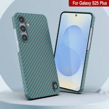Load image into Gallery viewer, Punkcase Galaxy S25 Plus Carbon Fiber Case [AramidShield Series] Ultra Slim &amp; Light Kevlar [Teal]
