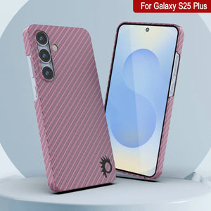 Punkcase Galaxy S25 Plus Carbon Fiber Case [AramidShield Series] Ultra Slim & Light Kevlar [Pink]