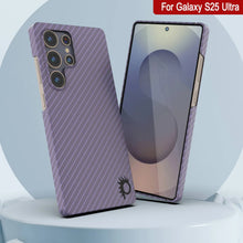 Load image into Gallery viewer, Punkcase Galaxy S25 Ultra Carbon Fiber Case [AramidShield Series] Ultra Slim &amp; Light Kevlar [Lilac]
