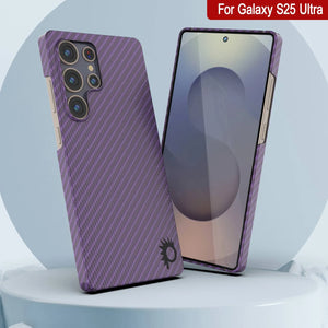 Punkcase Galaxy S25 Ultra Carbon Fiber Case [AramidShield Series] Ultra Slim & Light Kevlar [Purple]