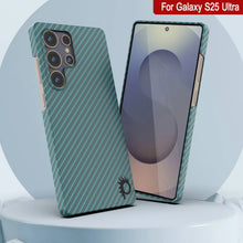 Load image into Gallery viewer, Punkcase Galaxy S25 Ultra Carbon Fiber Case [AramidShield Series] Ultra Slim &amp; Light Kevlar [Teal]
