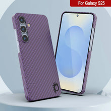 Load image into Gallery viewer, Punkcase Galaxy S25 Carbon Fiber Case [AramidShield Series] Ultra Slim &amp; Light Kevlar [Purple]
