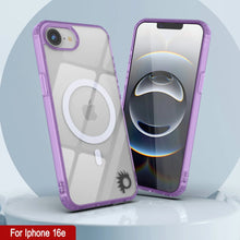 Load image into Gallery viewer, Punkcase iPhone 16e Magnetic Wireless Charging Case [ClearMag Series][Purple]
