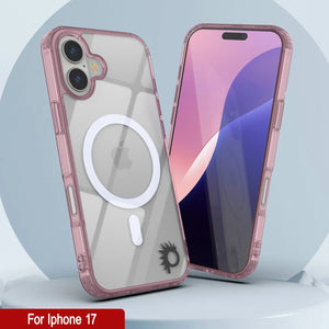 Punkcase iPhone 17 Magnetic Wireless Charging Case [ClearMag Series][Rose]