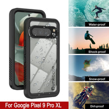 Load image into Gallery viewer, Google Pixel 9 Pro XL Waterproof Case, Punkcase [Extreme Series] Armor Cover W/ Built In Screen Protector [Black]
