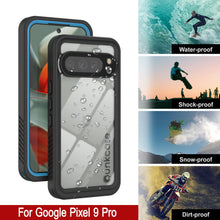 Load image into Gallery viewer, Google Pixel 9 Pro Waterproof Case, Punkcase [Extreme Series] Armor Cover W/ Built In Screen Protector [Light Blue]
