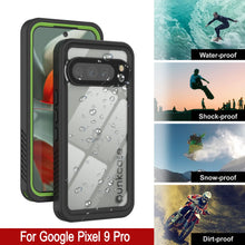 Load image into Gallery viewer, Google Pixel 9 Pro Waterproof Case, Punkcase [Extreme Series] Armor Cover W/ Built In Screen Protector [Light Green]
