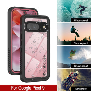 Google Pixel 9  Waterproof Case, Punkcase [Extreme Series] Armor Cover W/ Built In Screen Protector [Pink]