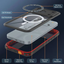 Load image into Gallery viewer, iPhone 17 Pro Max Waterproof Case, Punkcase [Extreme Mag Series] Armor Cover W/ Built In Screen Protector [Red]
