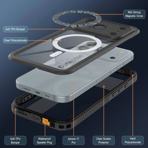 iPhone 17 Pro Waterproof Case, Punkcase [Extreme Series] Armor Cover W/ Built In Screen Protector [Black]