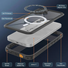 Load image into Gallery viewer, iPhone 17  Waterproof Case, Punkcase [Extreme Mag Series] Armor Cover W/ Built In Screen Protector [Grey]
