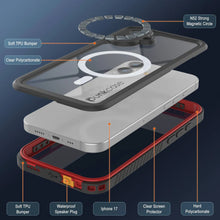 Load image into Gallery viewer, iPhone 17 Waterproof Case, Punkcase [Extreme Series] Armor Cover W/ Built In Screen Protector [Red]
