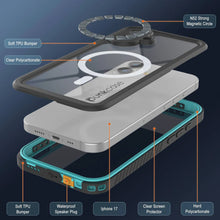 Load image into Gallery viewer, iPhone 17  Waterproof Case, Punkcase [Extreme Mag Series] Armor Cover W/ Built In Screen Protector [Teal]
