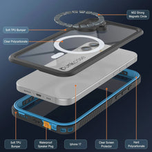 Load image into Gallery viewer, iPhone 17 Waterproof Case, Punkcase [Extreme Mag Series] Armor Cover W/ Built In Screen Protector [Blue]
