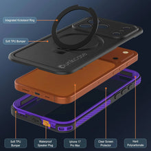 Load image into Gallery viewer, iPhone 17 Pro Max Waterproof Case [Kickstud 2.0 Series] Protective IP68 Cover W/Screen Protector &amp; Kickstand [Purple]
