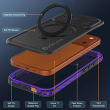 Load image into Gallery viewer, iPhone 17 pro Waterproof Case [Kickstud 2.0 Series] Protective IP68 Cover W/Screen Protector &amp; Kickstand [Purple]
