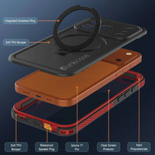 Load image into Gallery viewer, iPhone 17 pro Waterproof Case [Kickstud 2.0 Series] Protective IP68 Cover W/Screen Protector &amp; Kickstand [Red]
