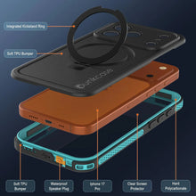Load image into Gallery viewer, iPhone 17 pro Waterproof Case [Kickstud 2.0 Series] Protective IP68 Cover W/Screen Protector &amp; Kickstand [Teal]
