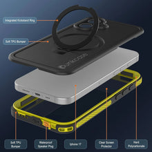 Load image into Gallery viewer, iPhone 17 Waterproof Case [Kickstud 2.0 Series] Protective IP68 Cover W/Screen Protector &amp; Kickstand [Yellow]
