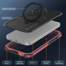 Load image into Gallery viewer, iPhone 17 Waterproof Case [Kickstud 2.0 Series] Protective IP68 Cover W/Screen Protector &amp; Kickstand [Pink]
