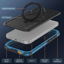 Load image into Gallery viewer, iPhone 17 Waterproof Case [Kickstud 2.0 Series] Protective IP68 Cover W/Screen Protector &amp; Kickstand [Blue]
