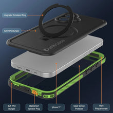 Load image into Gallery viewer, iPhone 17 Waterproof Case [Kickstud 2.0 Series] Protective IP68 Cover W/Screen Protector &amp; Kickstand [Green]
