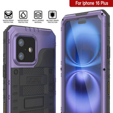 Load image into Gallery viewer, iPhone 16 Plus Metal Extreme 3.0 Series Aluminum Waterproof Case IP68 W/Buillt in Screen Protector &amp; Kickstand [Purple]
