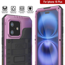 Load image into Gallery viewer, iPhone 16 Plus Metal Extreme 3.0 Series Aluminum Waterproof Case IP68 W/Buillt in Screen Protector &amp; Kickstand [Pink]
