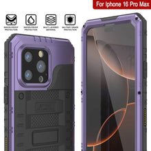 Load image into Gallery viewer, iPhone 16 Pro Max Metal Extreme 3.0 Series Aluminum Waterproof Case IP68 W/Buillt in Screen Protector &amp; Kickstand [Purple]
