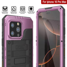 Load image into Gallery viewer, iPhone 16 Pro Max Metal Extreme 3.0 Series Aluminum Waterproof Case IP68 W/Buillt in Screen Protector &amp; Kickstand [Pink]
