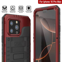 Load image into Gallery viewer, iPhone 16 Pro Max Metal Extreme 3.0 Series Aluminum Waterproof Case IP68 W/Buillt in Screen Protector &amp; Kickstand [Red]
