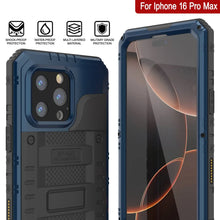 Load image into Gallery viewer, iPhone 16 Pro Max Metal Extreme 3.0 Series Aluminum Waterproof Case IP68 W/Buillt in Screen Protector &amp; Kickstand [Blue]
