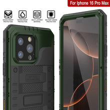 Load image into Gallery viewer, iPhone 16 Pro Max Metal Extreme 3.0 Series Aluminum Waterproof Case IP68 W/Buillt in Screen Protector &amp; Kickstand [Dark Green]
