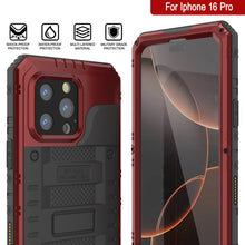 Load image into Gallery viewer, iPhone 16 Pro Metal Extreme 3.0 Series Aluminum Waterproof Case IP68 W/Buillt in Screen Protector &amp; Kickstand [Red]
