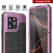 Load image into Gallery viewer, iPhone 16 Pro Metal Extreme 3.0 Series Aluminum Waterproof Case IP68 W/Buillt in Screen Protector &amp; Kickstand [Pink]
