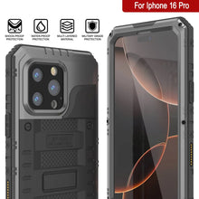 Load image into Gallery viewer, iPhone 16 Pro Metal Extreme 3.0 Series Aluminum Waterproof Case IP68 W/Buillt in Screen Protector &amp; Kickstand [Silver]
