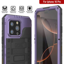 Load image into Gallery viewer, iPhone 16 Pro Metal Extreme 3.0 Series Aluminum Waterproof Case IP68 W/Buillt in Screen Protector &amp; Kickstand [Purple]
