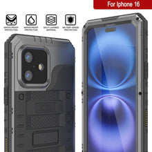Load image into Gallery viewer, iPhone 16 Metal Extreme 3.0 Series Aluminum Waterproof Case IP68 W/Buillt in Screen Protector &amp; Kickstand [Silver]

