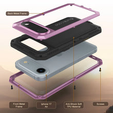 Load image into Gallery viewer, iPhone 17 Air Metal Case, Heavy Duty Military Grade Armor Cover [shock proof] Full Body Hard [Pink]
