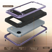 Load image into Gallery viewer, iPhone 17 Air Metal Case, Heavy Duty Military Grade Armor Cover [shock proof] Full Body Hard [Purple]
